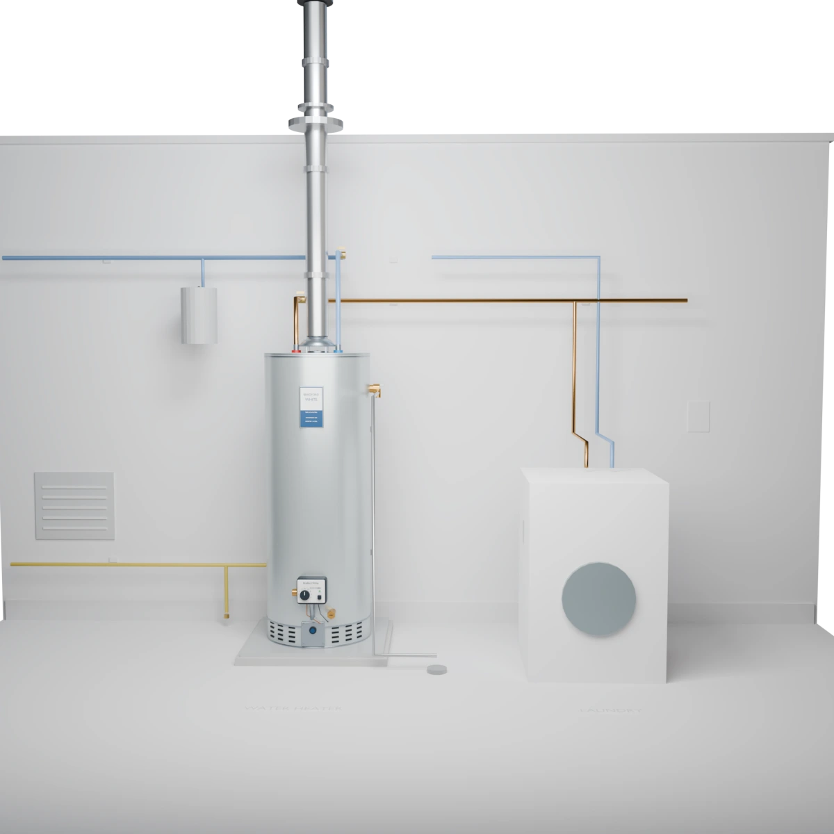 Bradford White RG240T6N atmospheric vent gas water heater, front view
