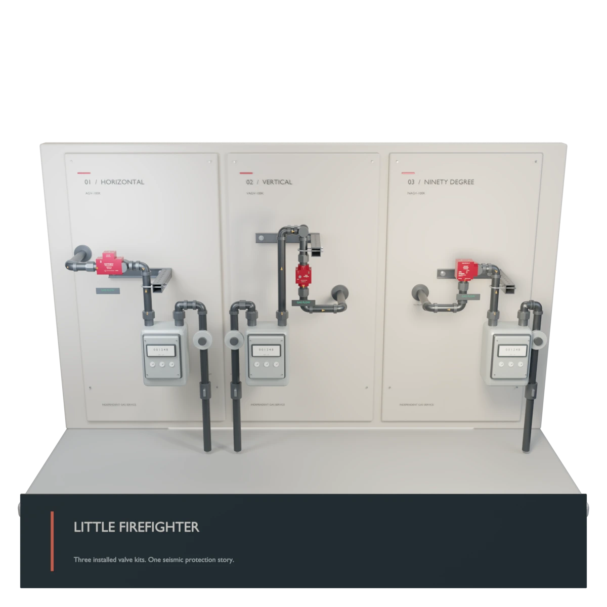 Little Firefighter seismic gas shutoff, installed overview